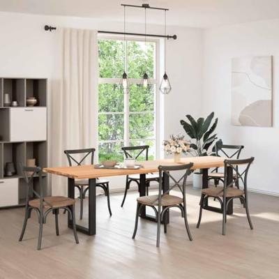 Eettafelpoten 3 st U-vormig 70x(72-73) cm staal zwart
