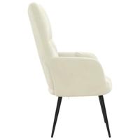 Relaxstoel fluweel crmewit - thumbnail