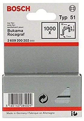 Bosch Accessories 2609200202 Nieten met plat draad Type 51 1000 stuk(s) Afm. (l x b) 10 mm x 10 mm