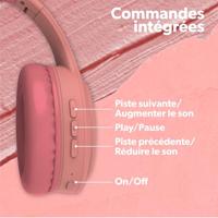 T'NB Opvouwbare draadloze hoofdtelefoon met passieve ruisonderdrukking, met bluetooth-verbinding, stereogeluid met geïntegreerde microfoon, batterijduur tot 30 uur, roze - thumbnail