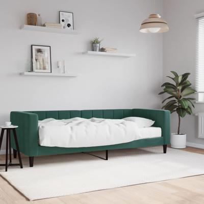 Slaapbank met matras 80x200 cm fluweel donkergroen