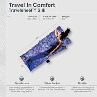 Inlegger voor slaapzak Cocoon TravelSheet Silk, mulberry red - thumbnail