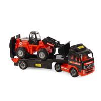 Mammoet Toys Cavallino mammoet vrachtwagen met aanhanger en graafmachine - thumbnail