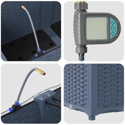 Tuinfafiers 1 stuk Basketweave met opslag Grijs 40 x 40 x 126cm Kunststof