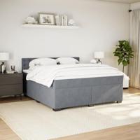 Boxspring met matras fluweel donkergrijs 180x200 cm - thumbnail
