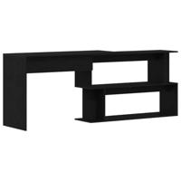 Bureau Zwart Eiken 200 x 50 x 76 cm Bewerkt hout - thumbnail