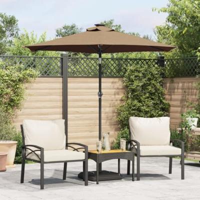 VidaXL Parasol met stalen paal 225x225x212 cm taupe VidaXL Parasol met stalen paal 225x225x212 cm taupe
