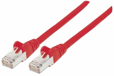 Intellinet 740821 RJ45 Netwerkkabel, patchkabel CAT 6A S/FTP 2.00 m Rood Folie afscherming, Afscherming gevlochten, Afgeschermd, Halogeenvrij 1 stuk(s) - thumbnail