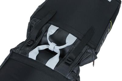 Basil miles double bag - waterdichte dubbele fietstas, unisex, sportief, zwart-limoen