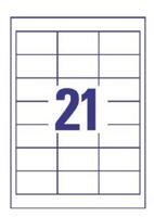 Avery-Zweckform 3670 Universele etiketten 64 x 36 mm Papier Wit 2100 stuk(s) Permanent hechtend Laser (zwart/wit), Laser (kleur) - thumbnail