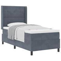 Boxspringbed met matras Donkergrijs 90 x 200 cm Fluweel - thumbnail