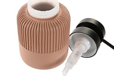 Zeepdispenser DKD Home Decor Zwart Cement Terra cotta Polypropyleen 7 x 7 x 16 cm