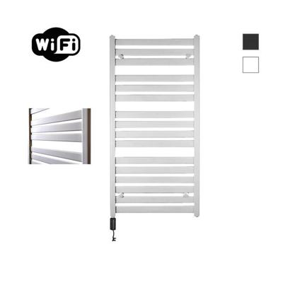 Elektrische Radiator Sanicare HWV - Moda Met Wifi 120x60 cm Mat Wit 876W Met Thermostaat Zwart Linksonder