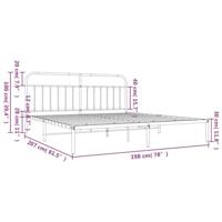 Bedframe met hoofdbord metaal zwart 193x203 cm - thumbnail