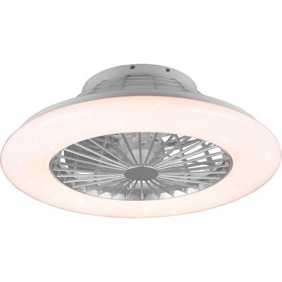 LED Plafondlamp met Ventilator - Plafondventilator - Trion Romina - 39W - Aanpasbare Kleur - Afstandsbediening - RGBW - Dimbaar - Rond - Mat Titaan - Kunststof
