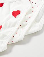 Set van 3 katoenen slipjes met hartjes voor meisjes - PETIT BATEAU witte hartjes - thumbnail