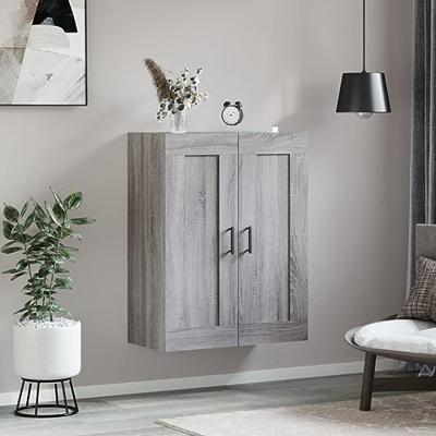 Wandkast 69,5x34x90 cm bewerkt hout grijs sonoma eikenkleurig