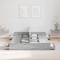 Opbergbedframe met lade Grijs sonoma 150 x 200 cm Bewerkt hout - thumbnail