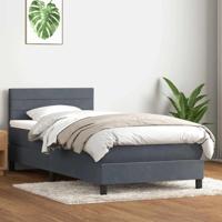 Boxspring met matras fluweel donkergrijs 100x210 cm - thumbnail