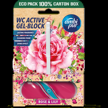 Ambi pur WC Active GelBlock Rose & Lily 45 g bij Jumbo