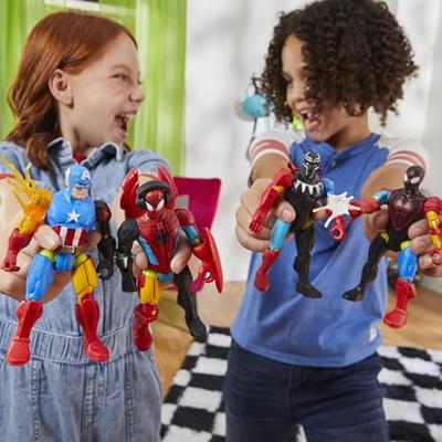 MixMashers Iron Spider Deluxe, 12 cm aanpasbaar beeldje om te mixen en matchen met accessoires, Marvel, vanaf 4 jaar