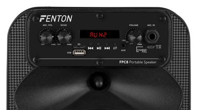 Fenton FPC8 accu speaker 100W met Bluetooth, microfoon en LED