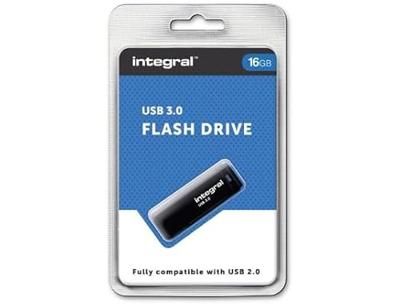 Integral Black USB stick 3.0, 16 GB, zwart