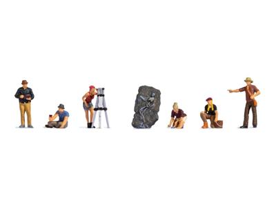 NOCH 15043 H0 Archeologen figuren Geverfd, Staand, Zittend