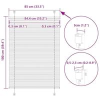 Pliss rolgordijn 85x100 cm stofbreedte 84,4 cm polyester wit - thumbnail