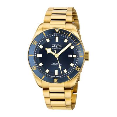 Gevril Men&apos;s Yorkville Automatic Gold Bracelet Blue 48602 Heren Horloge