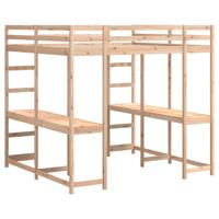 Hoogslaper met bureau en ladder massief grenenhout 140x200 cm - thumbnail