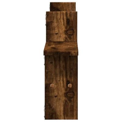 Wandschappen 2 st 38x12x38 cm bewerkt hout gerookt eikenkleurig