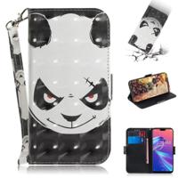 3D gekleurde tekening boze Beer patroon horizontale Flip lederen case voor ASUS Zenfone Max Pro (m2) ZB631KL met houder & kaartsleuven & portemonnee - thumbnail