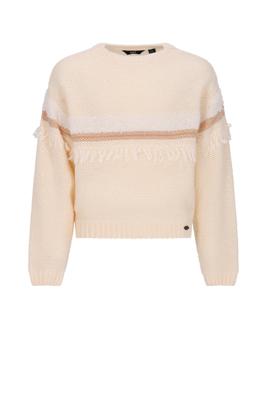 NoBell winter sweater meisjes - wit - Kessy - franjes
