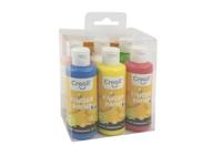 Creall vingerverf Happy, set met 6 flesjes van 250 ml in geassorteerde kleuren - thumbnail