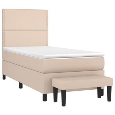 Boxspring met matras kunstleer cappuccinokleurig 180x200 cm - thumbnail