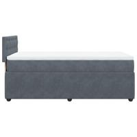 Boxspring met matras fluweel donkergrijs 80x200 cm - thumbnail