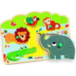 Puzzel met geluid Baobab - DJECO geel