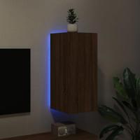 Tv-wandmeubel met LED-verlichting 30,5x35x70 cm bruineikenkleur - thumbnail