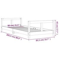 Kinderbedframe 80x200 cm massief grenenhout - thumbnail