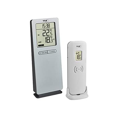 TFA Dostmann Funk-Thermometer LOGOneo Draadloze thermometer digitaal Zilver