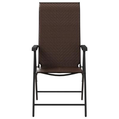 Tuinstoelen 2 st inklapbaar poly rattan bruin Tuinstoelen 2 st inklapbaar poly rattan bruin