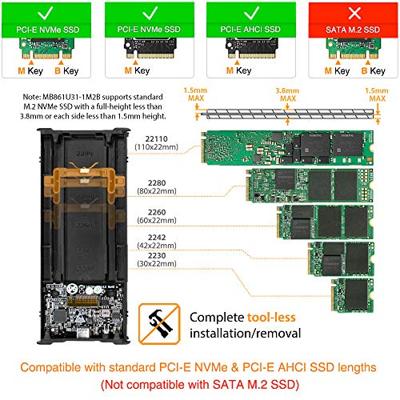 Icy Dock MB861U31-1M2B behuizing voor opslagstations SDD-behuizing Zwart M.2