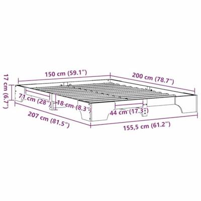 Bedframe Wit 150x200 cm Massief Grenenhout Bedframe Wit 150x200 cm Massief Grenenhout