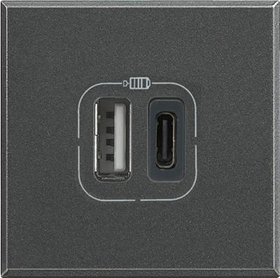 Legrand HS4287C2 USB-stopcontact Axolute Antraciet 1 stuk(s)