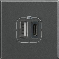 Legrand HS4287C2 USB-stopcontact Axolute Antraciet 1 stuk(s) - thumbnail