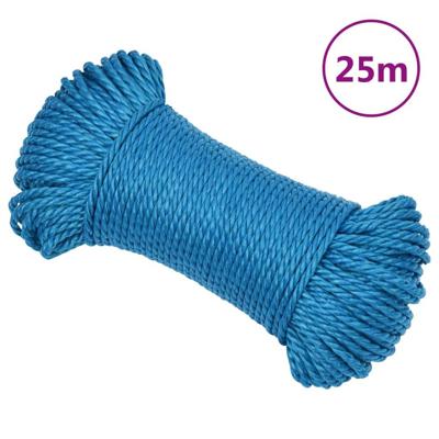 Werktouw 3 mm 25 m polypropeen blauw