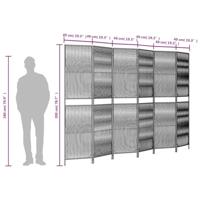 Kamerscherm 6 panelen poly rattan beige - thumbnail