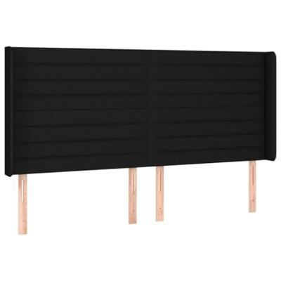 Hoofdbord LED 163x16x118/128 cm stof zwart