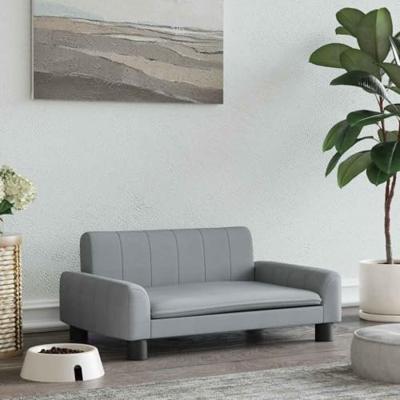 VidaXL Hondenmand 70x45x30 cm stof lichtgrijs